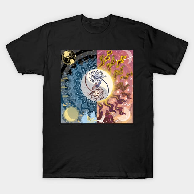 YinYang SunMoon T-Shirt by kitukreate